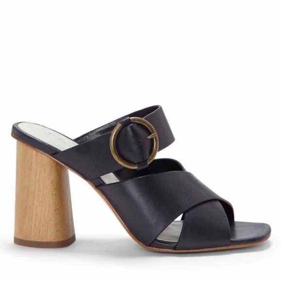 1.State Black Icendra Flared Block Heeled Mules 9 - Picture 4 of 8